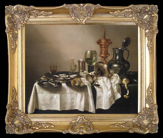 framed  Willem Claesz Heda Style life with gilded cup, TA216